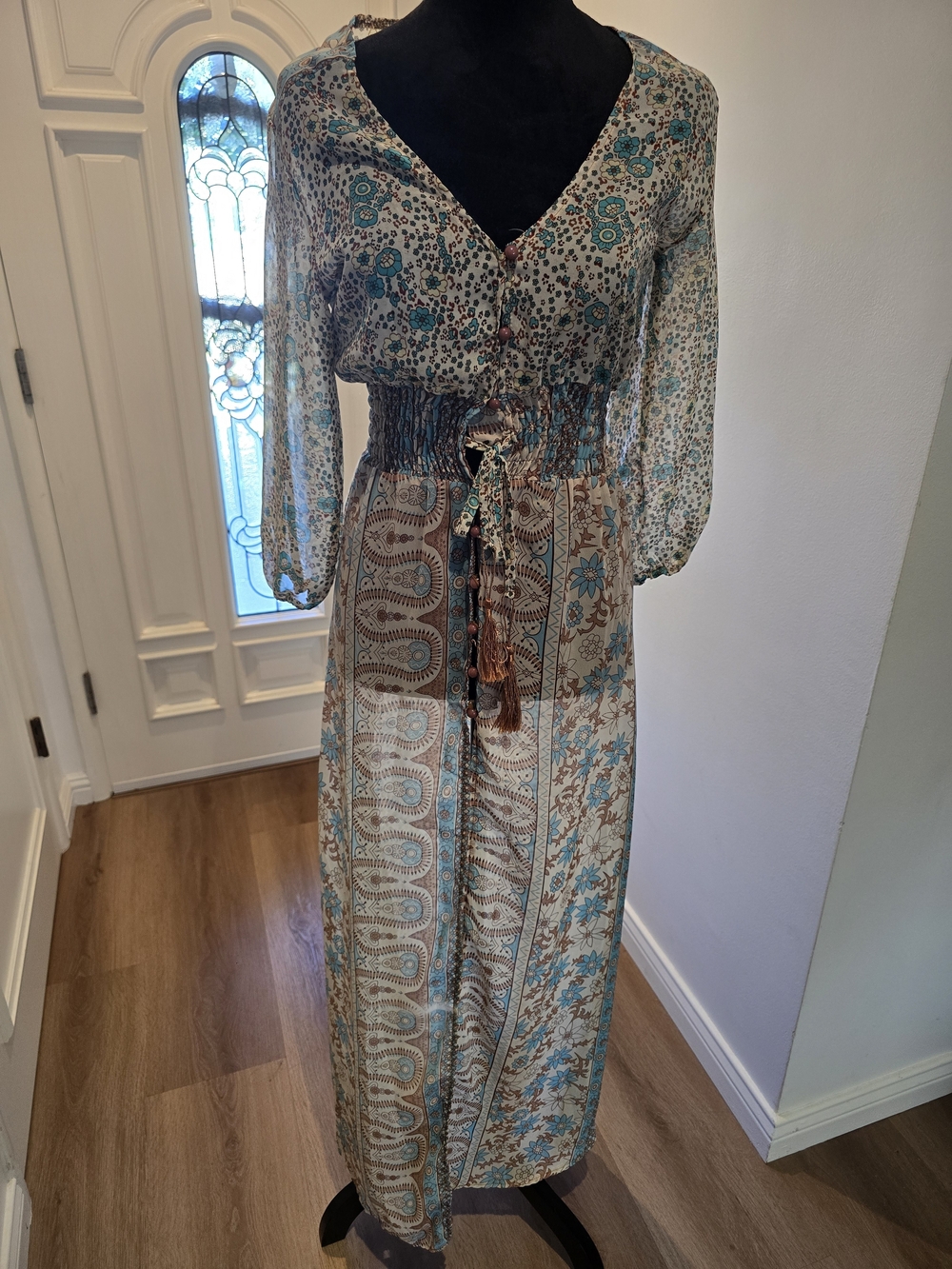 Bohemian Patchwork Floral Maxi Dress - Picture 2 of 9